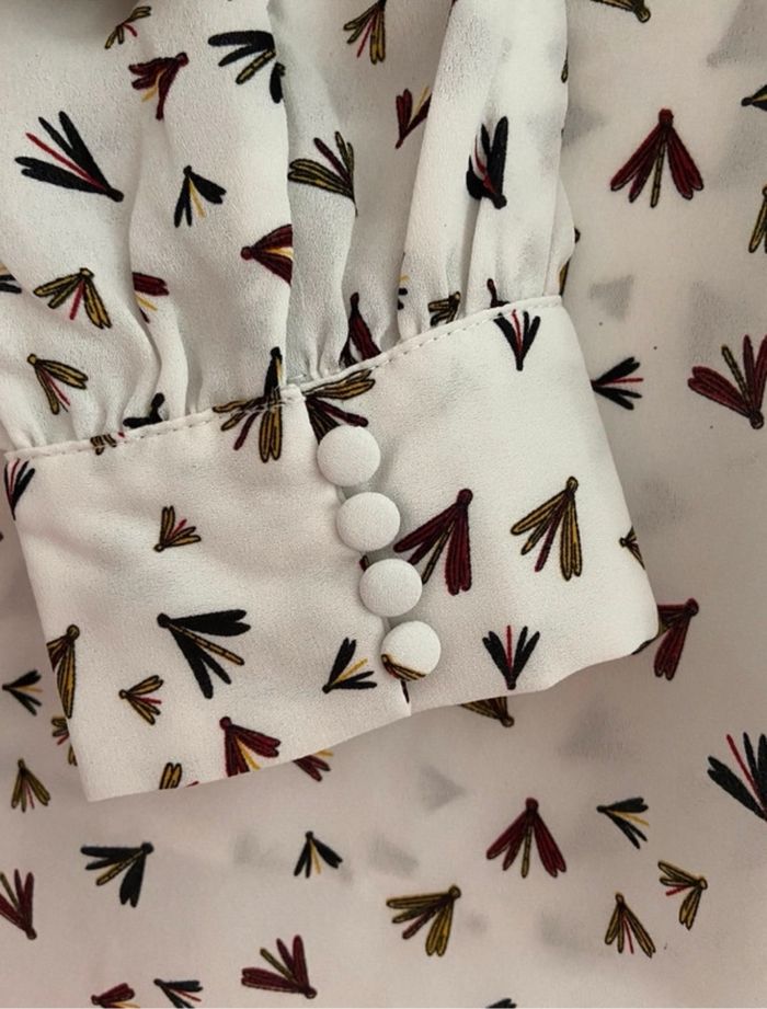 Chemisier blanc à motifs - photo numéro 3