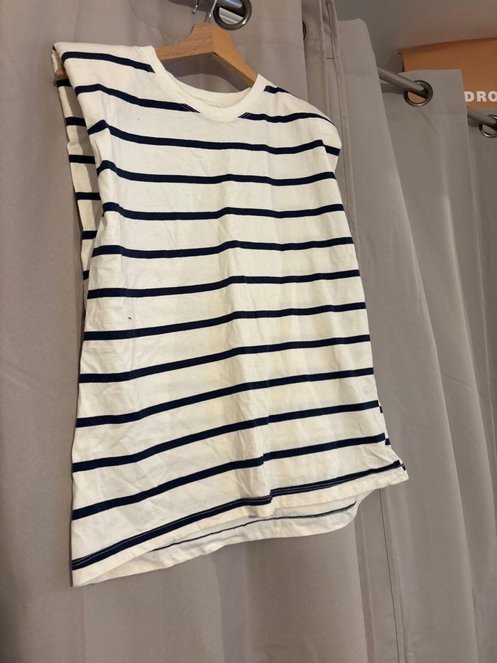 Tee shirt blanc epaulette