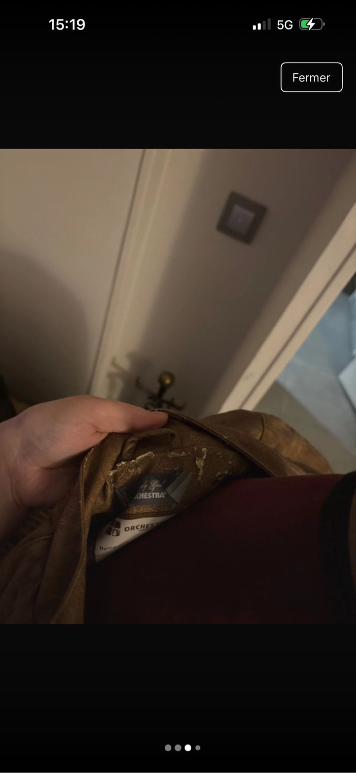 Veste en cuir marron orchestra taille 12 ans - photo numéro 3