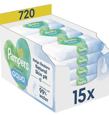 15 paquets de lingettes pampers harmonie aqua