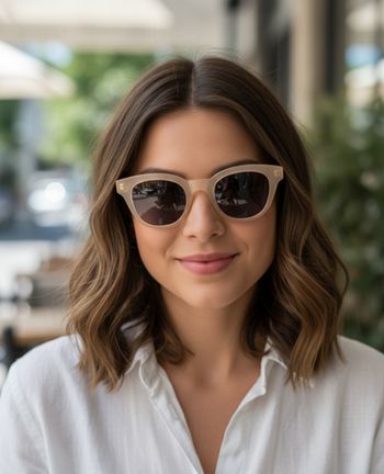 BLANC. : Lunettes de Soleil Tendance Oeil de Chat HZ B0014 – Comme Neuves!