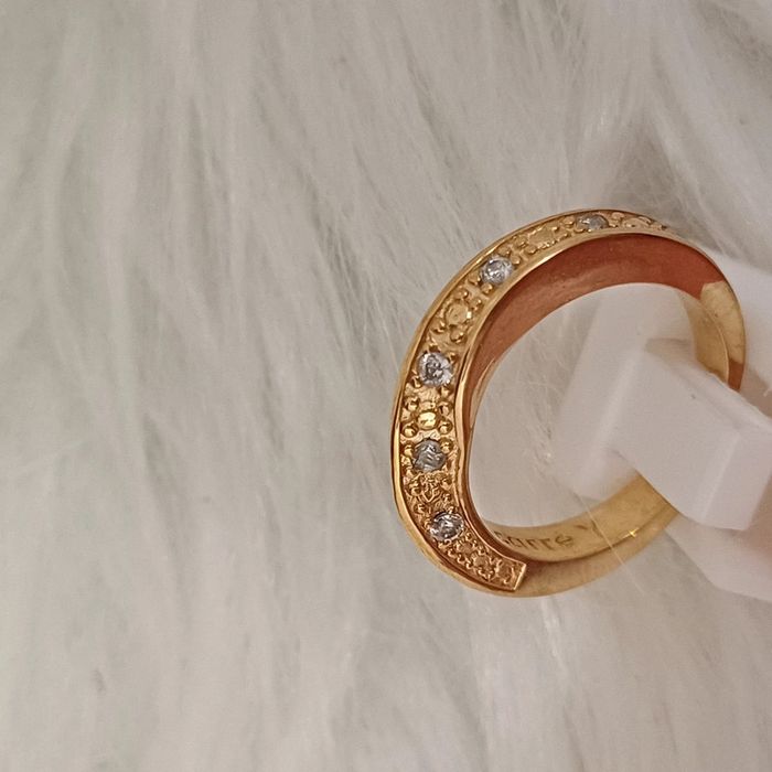 Bague carré y doré à l'or fine et pierre zircon - photo numéro 4