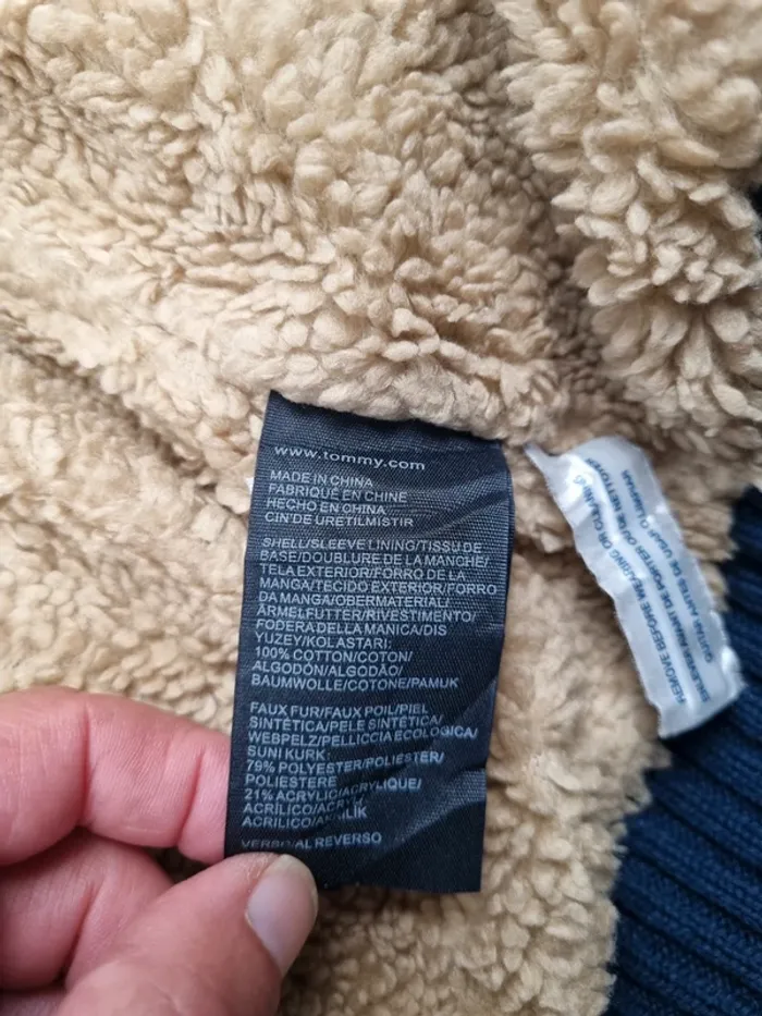 Pull zippé fourré Tommy Hilfiger bleu marine L Hommes (mesures en photos) - photo numéro 9