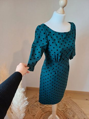 Robe chic verte/bleue à pois noirs Naf Naf taille S 36