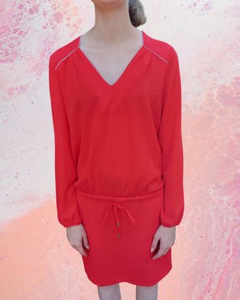 Robe rouge manches longues femme taille S