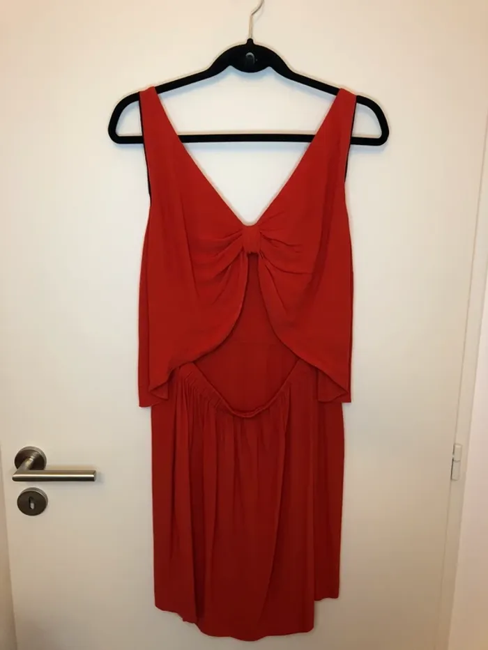 Robe orange fluide type soie Sandro taille 2 - photo numéro 4