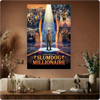 Affiche film “Slumdog Millionaire” poster cinéma film culte décoration murale A3 Sans cadre