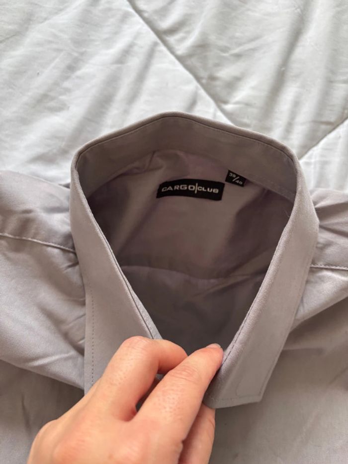 Chemise cargo club début 2000 y2k homme gris clair regular fit classique taille M 39/40 - photo numéro 3