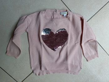 Pull sequin coeur