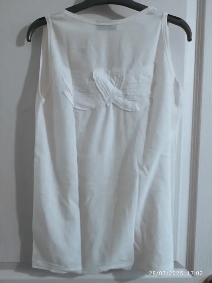 Tee shirt débardeur blanc cassé - photo numéro 3
