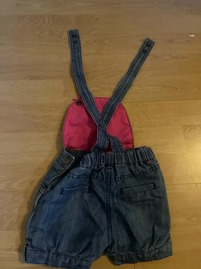 Salopette short en jean souple fille 9 mois Premaman - photo numéro 4