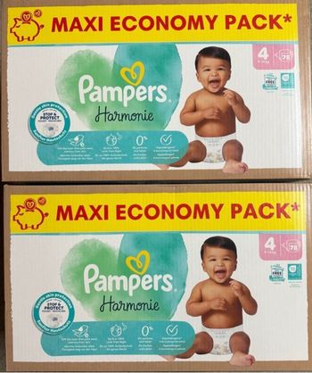 2 cartons de couches Pampers  taille 4