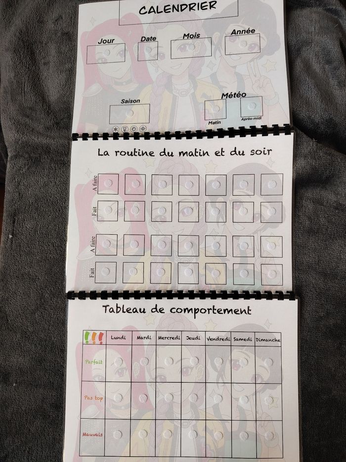 Trio k pop fiches comportement plus ma routine plus calendrier - photo numéro 4
