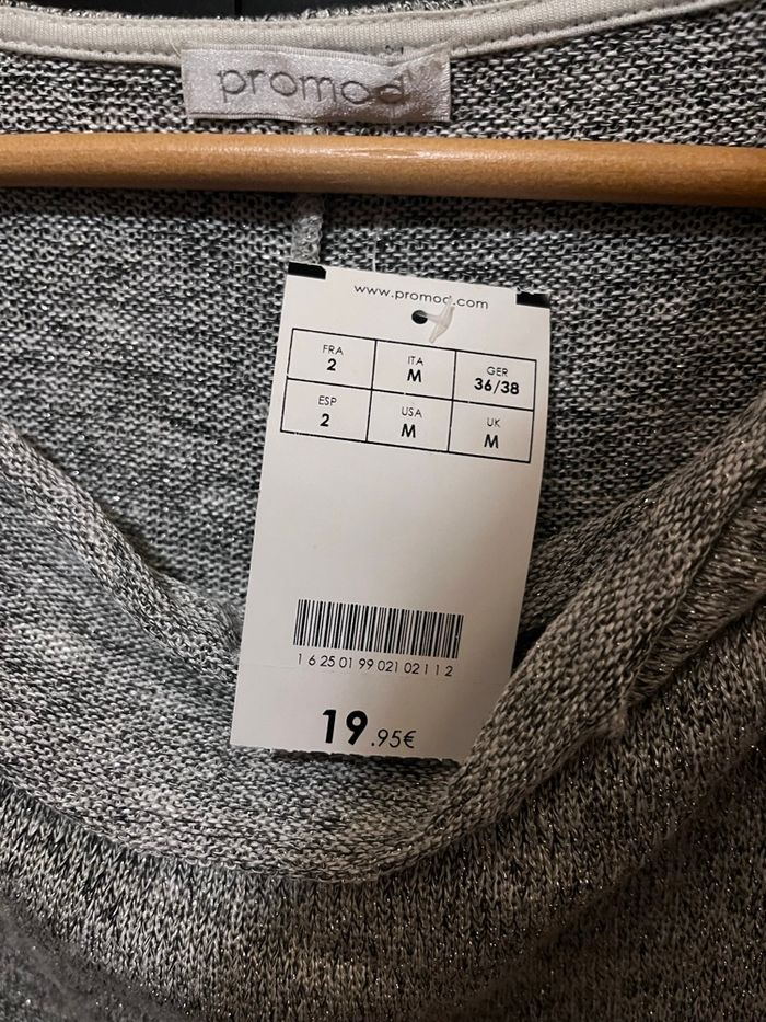 Top sans manches gris métallisé neuf avec etiquette - taille M