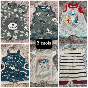 Lot Combishort/barboteuse 3 mois petit béguin