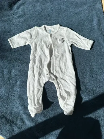Pyjama velours blanc 3 mois