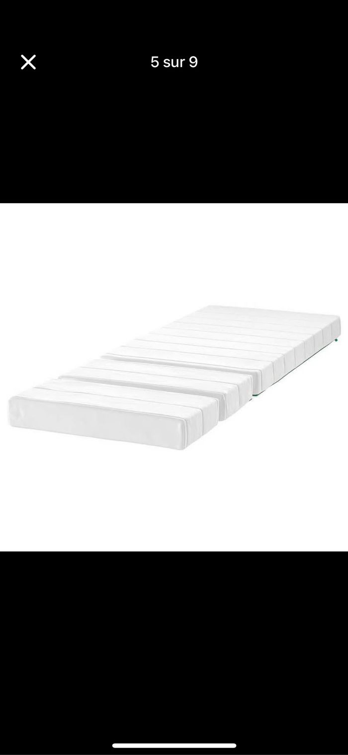 Lit IKEA extensible rose +sommier+matelas - photo numéro 5