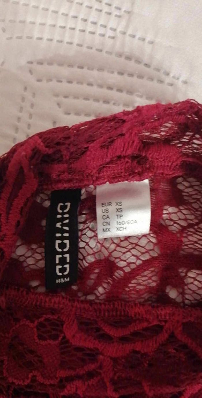 offre du jour! dernier prix! magnifique haut à dentelle taille Xs divided H&m tbe - photo numéro 4