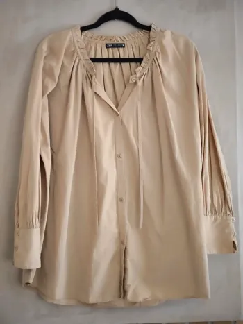 Blouse chemise oversize beige Zara 38