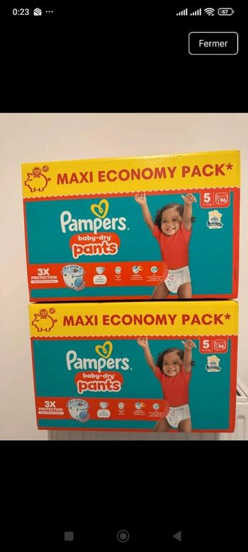 💥 PROMO 172 couches Pampers taille 5 pants 📦 Envoi rapide