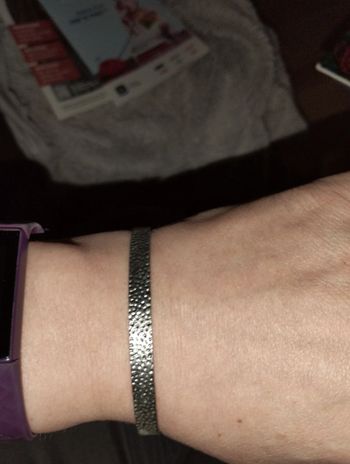 Bracelet argenté effet martelé