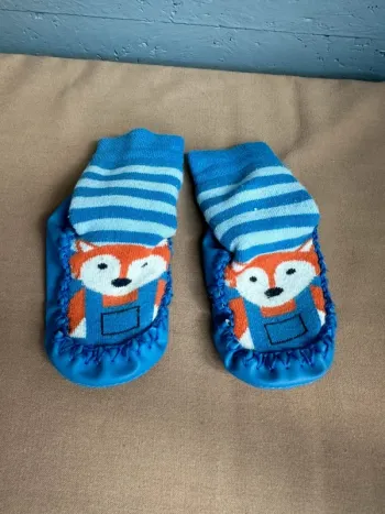 Chaussette - chausson bleu renard taille 20