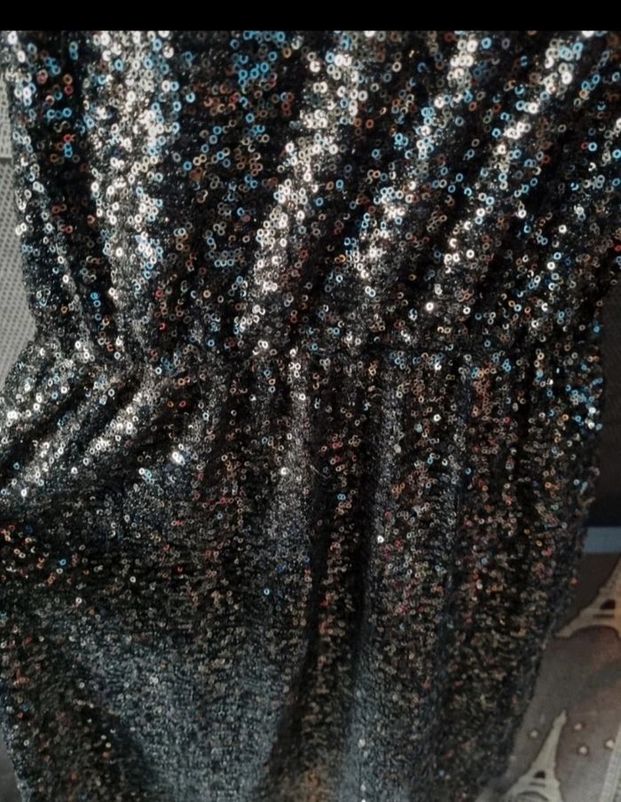 Robe de soirée à sequins doré taille L - photo numéro 4
