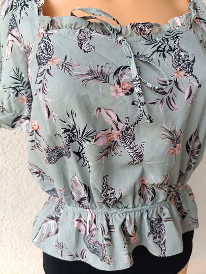 Haut court cintré motifs zèbres 36 - photo numéro 2