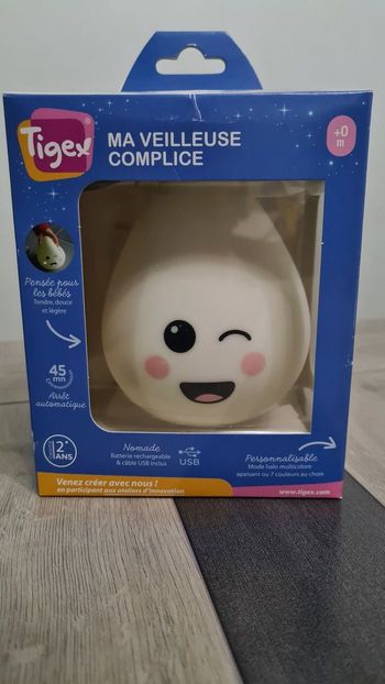 TIGEX - Ma Veilleuse Complice en silicone Multicolore.