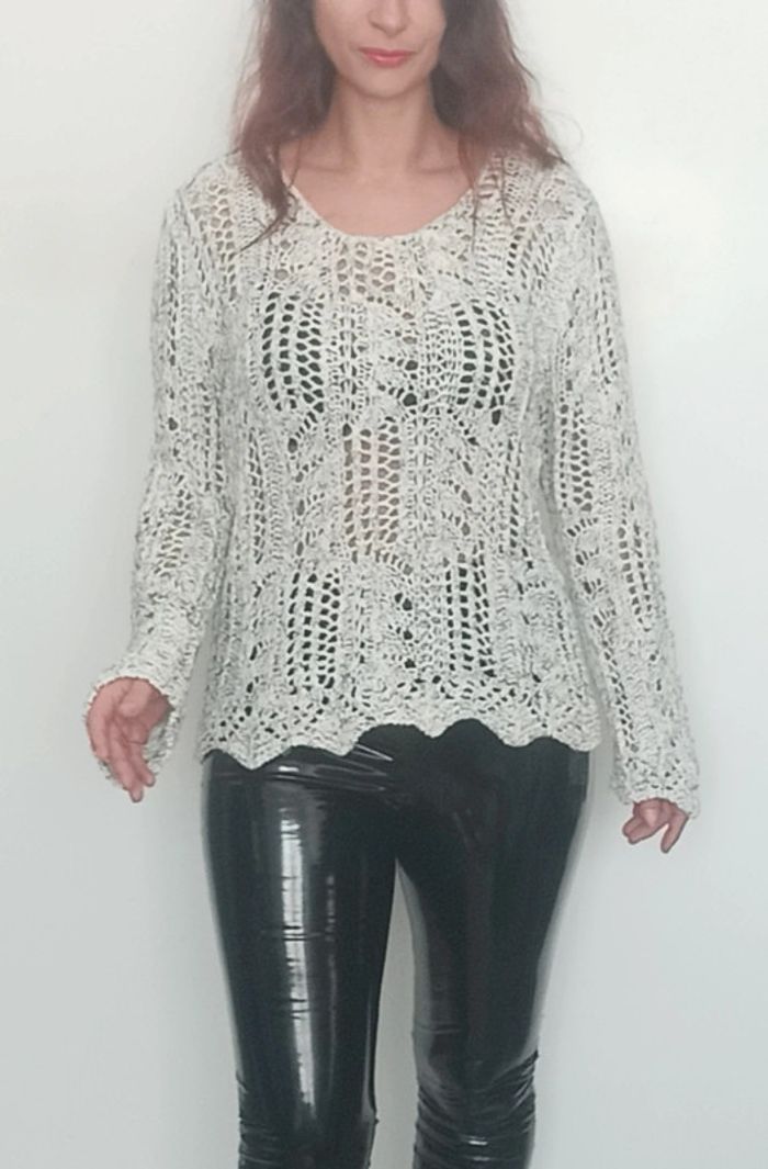 Magnifique pull crochet ajouré taille 42 - photo numéro 7