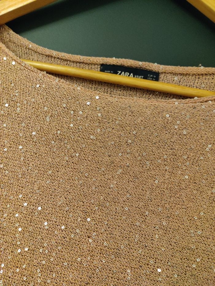 Pull maille rose avec sequins - photo numéro 2