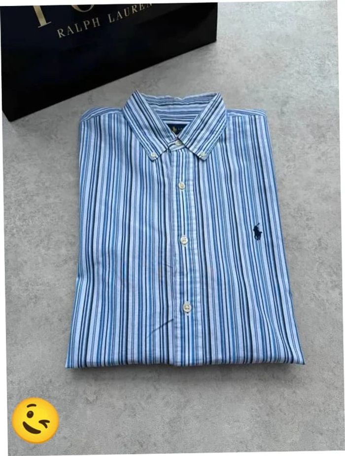 Chemise Ralph Lauren manches longues Taille L bleu Homme Men CHE129