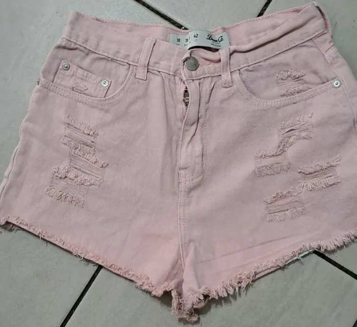Short en jean rose clair