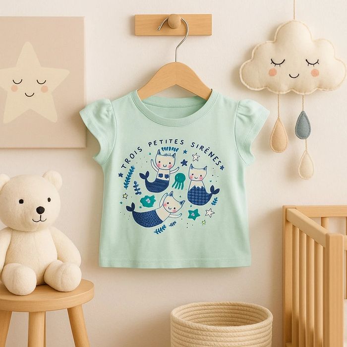 T-shirt bébé “Trois petites sirènes” Du Pareil au Même – 6 mois