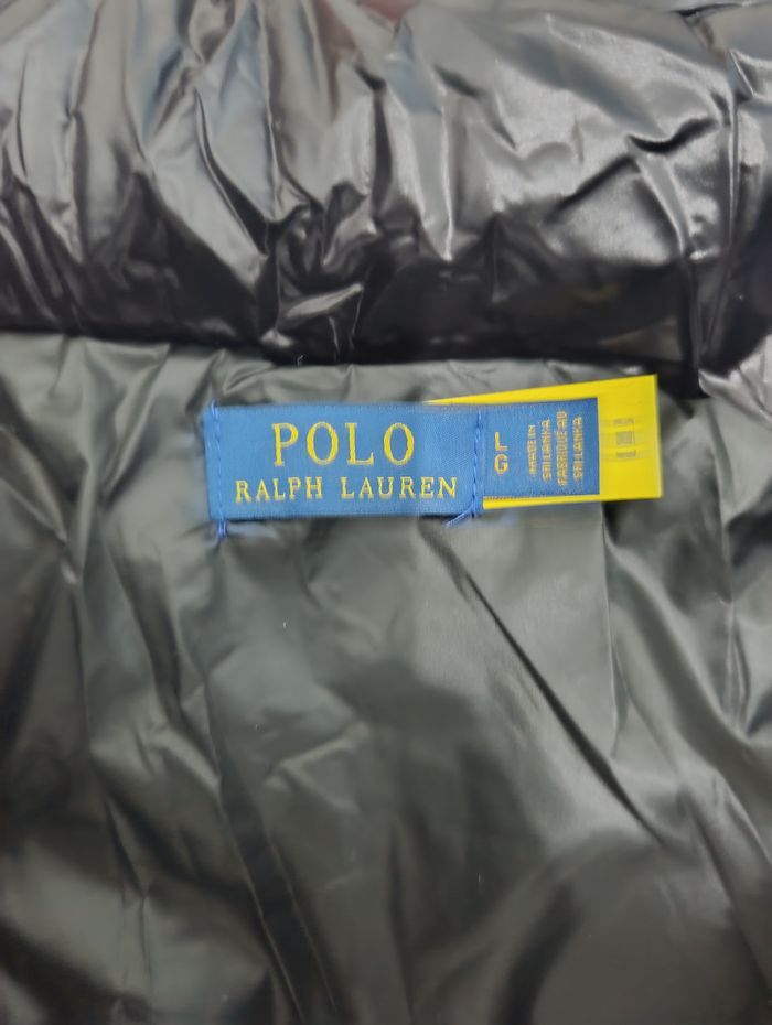 Manteau Polo Ralph Lauren noir brillant taille L - photo numéro 5