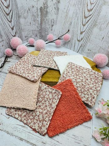 Lingette lavable et réutilisable lot de 7 en éponge coton