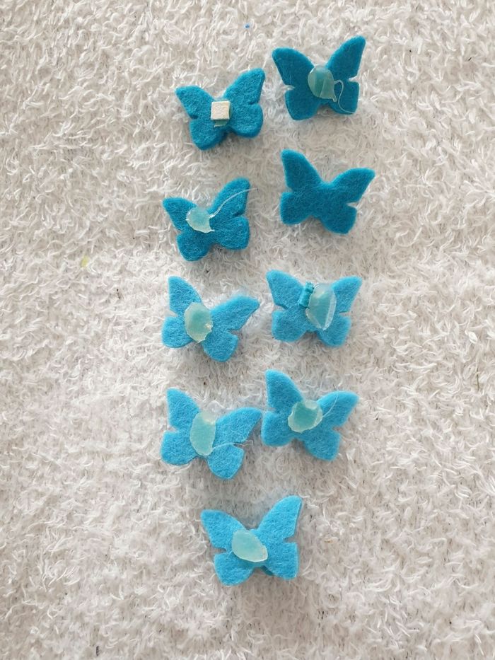 Lot de 9 petits papillons en feutrine - photo numéro 4