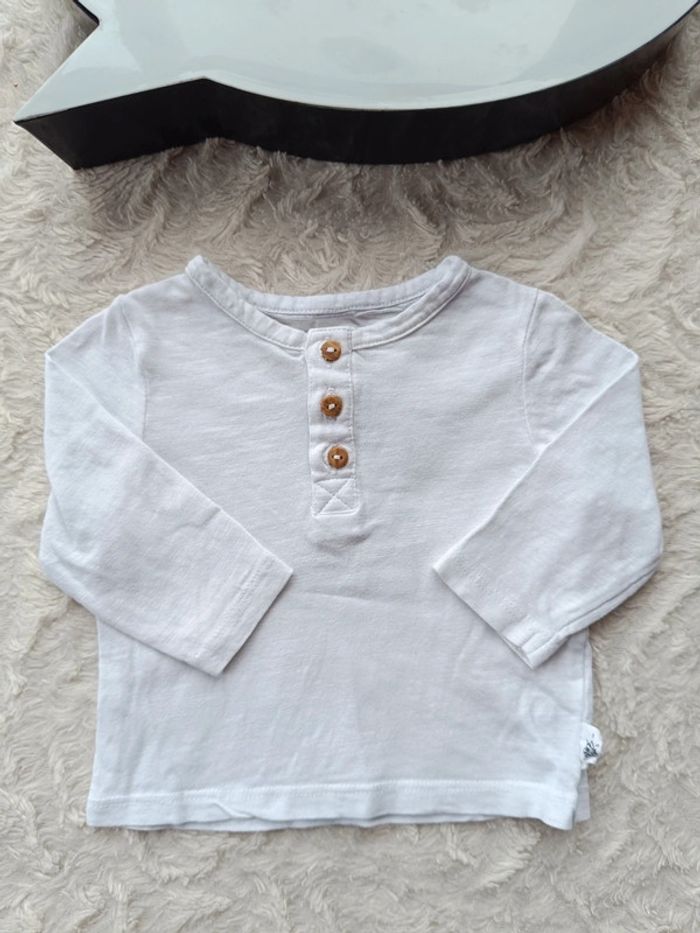 Polo chemise manches longues Garçon 1 mois Kiabi Eco conception 100% coton bio - photo numéro 2