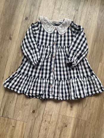 Robe vichy avec col dentelle 2/3 ans zara