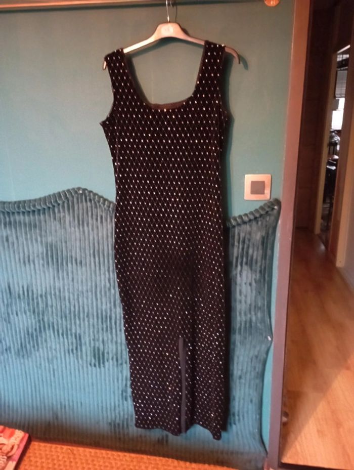 Robe longue de soirée velours noir - photo numéro 5