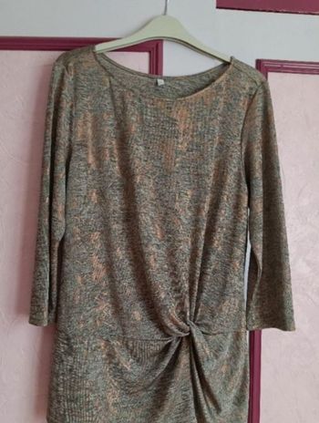 Haut Imprimé gris argenté beige rose T.3(40)