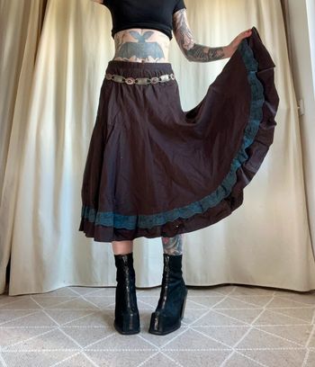 Jupe marron FairyGrunge ForestCore Witchy vintage 90s - Taille L