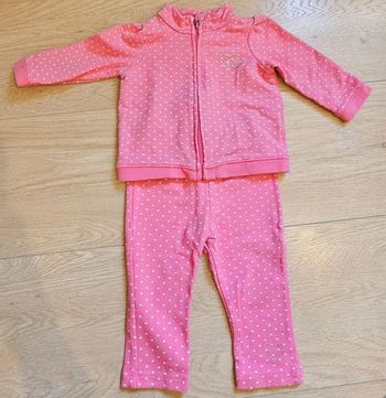 Ensemble de survêtement sweet zippé rose et pantalon "Grain de blé" 6M