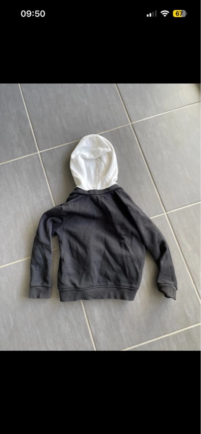 Gilet IKKS Blanc Noir garçon 8ans Neuf sweat pull - photo numéro 4