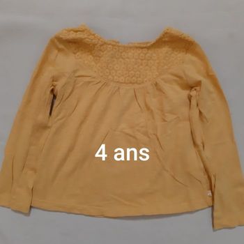 Tee-shirt manches longues ou blouse jaune fille - Okaïdi - 4 ans