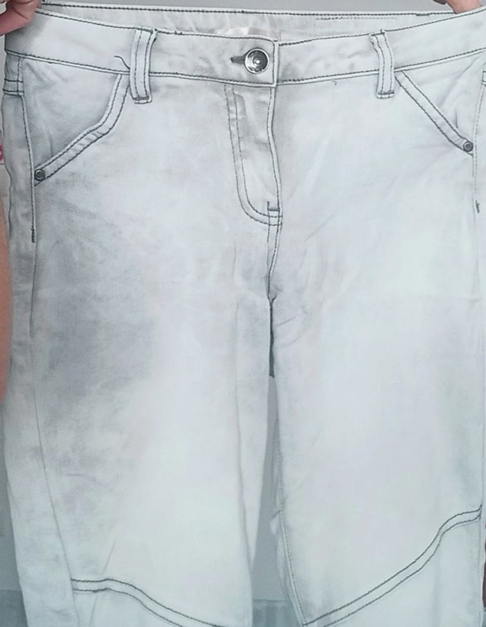 Pantalon skinny / slim blanc délavé taille 36 - photo numéro 3