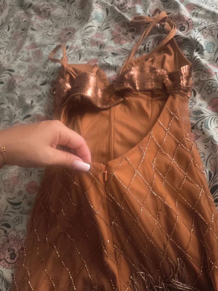 Robe cocktail bronze - photo numéro 9
