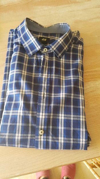 Chemise homme à carreaux bleus H&M taille L