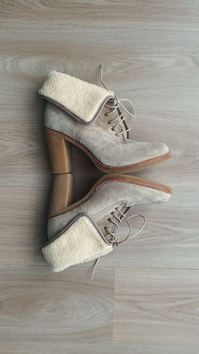 Bottines daim fourrées à talon épais 40 - photo numéro 3