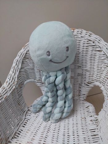 Nattou - peluche pieuvre vert deau